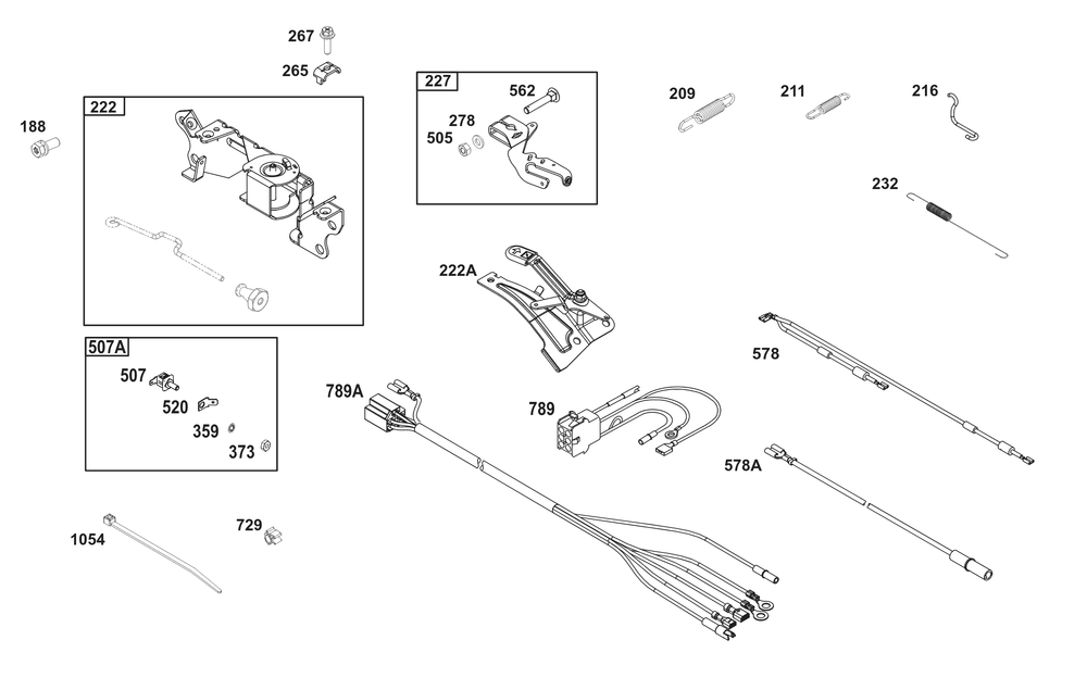 Controls Group Diagram and Parts List for 386447-0457-G1 200000 - 399999 Briggs and Stratton Engine